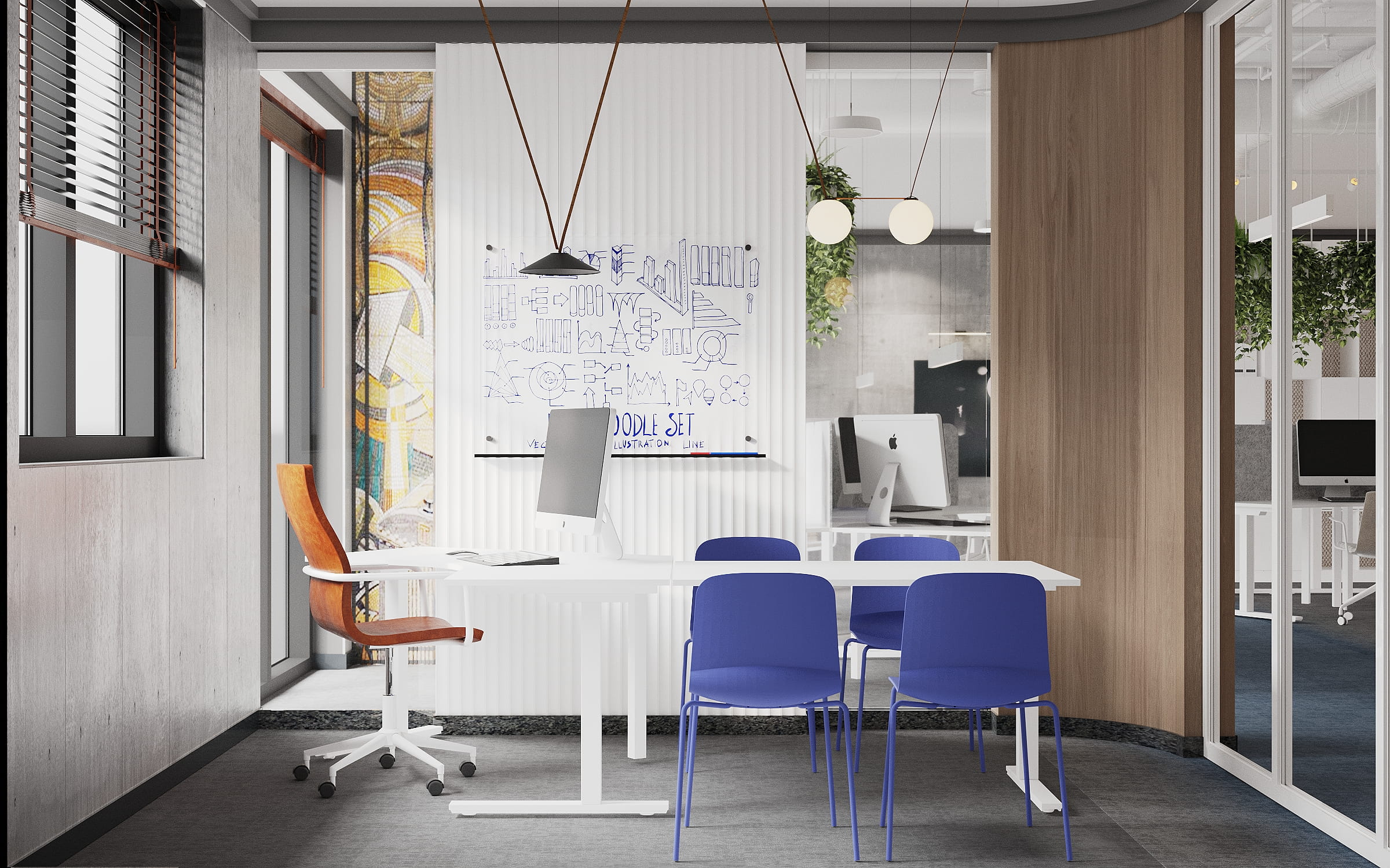Опенспейс для конструкторского бюро 800 м2. Be Interno