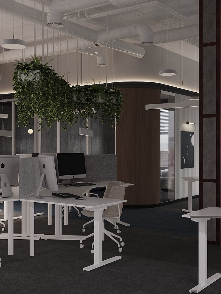 Опенспейс для конструкторского бюро 800 м2. Be Interno